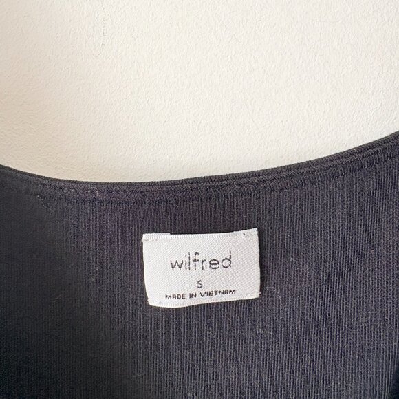 Aritzia Wilfred Saturn Wrap Midi Jersey Dress Black Size Small - Picture 5 of 6